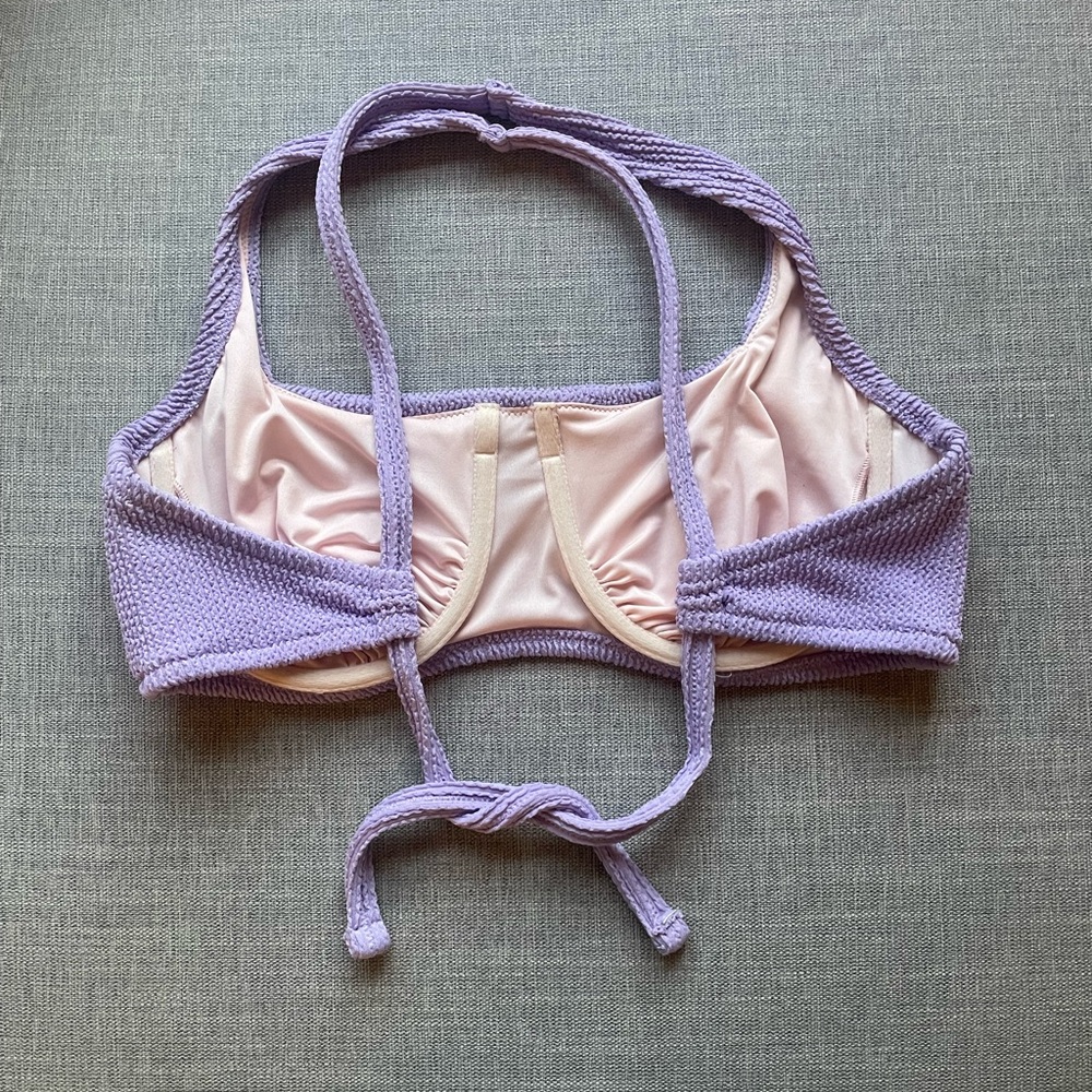 Shade & Shore Lavender Textured Bikini Top w Underwire 34D